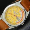 5 AUTOMATIC VINTAGE REFURBISHED 6309A JAPAN MENS YELLOW WATCH A440890-4 Sk-a440890