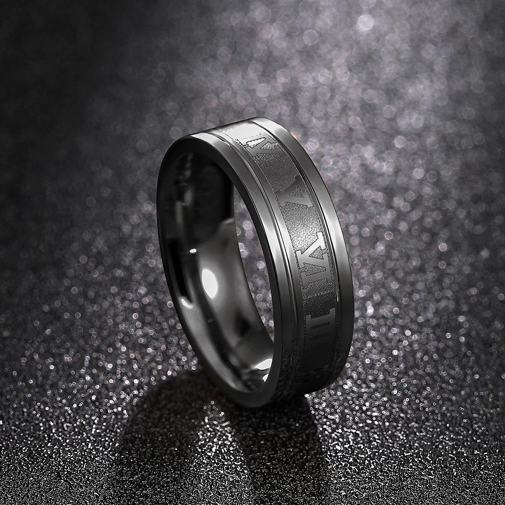 Vintage Roman Numerals Men Rings Temperament Fashion SimpleStainless Steel Rings For Men Jewelry Gift