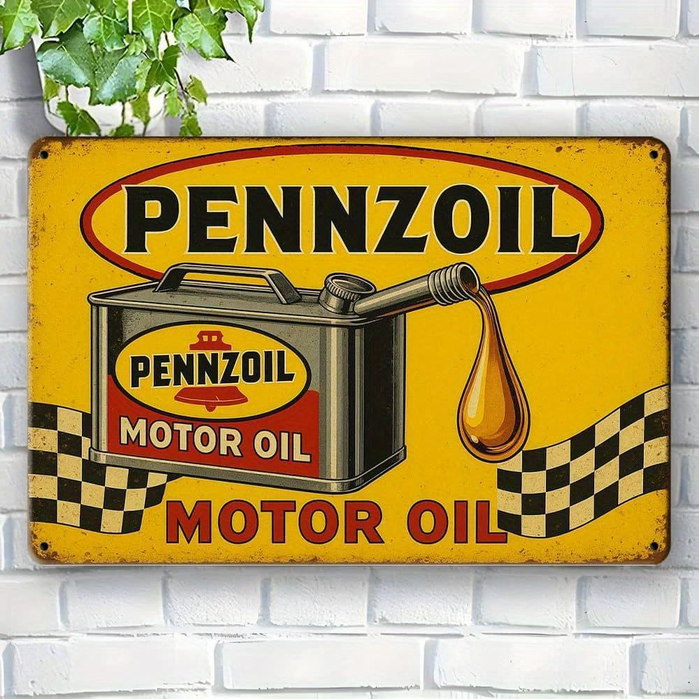 

Pennzoil Motor Oil Sign - 20.32x30.48cm Vintage Metal Wall Art for Garage & Bar Decor
