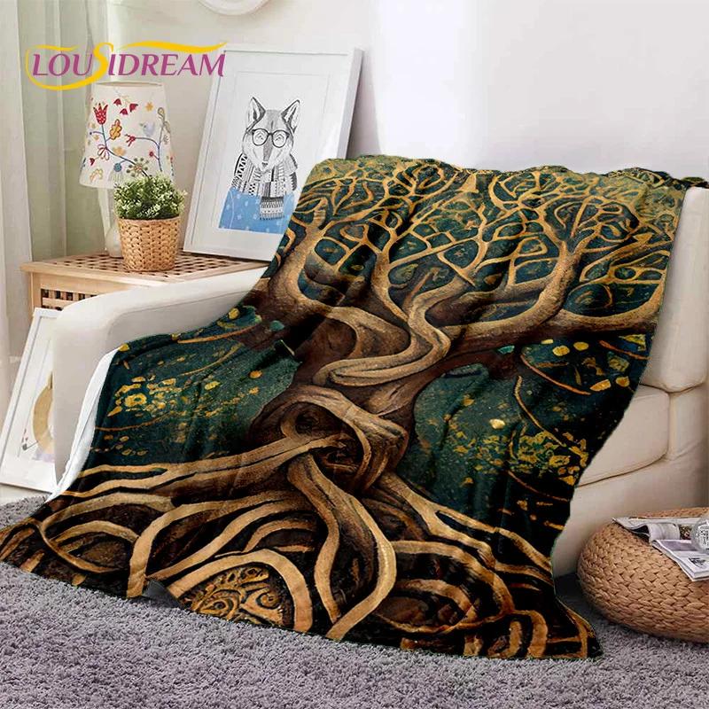 Tree of Life Nature Viking Yggdrasil Norse Soft Flannel Blankets,Throw Blanket Comfortable Blanket for Picnic Beds Home Bedroom