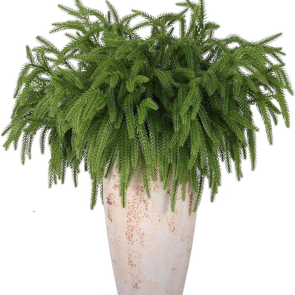 Norfolk Pine Single Branch Christmas Decoration with Soft Rubber Pine Needles