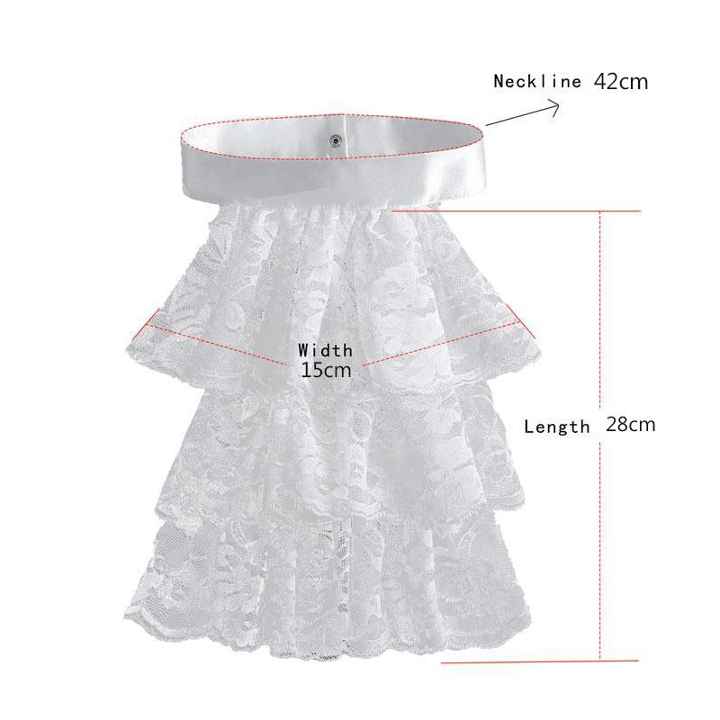 Elegant Costume Collar Ruffled Lace Jabot Neck Collar for Cosplay Costume Collar