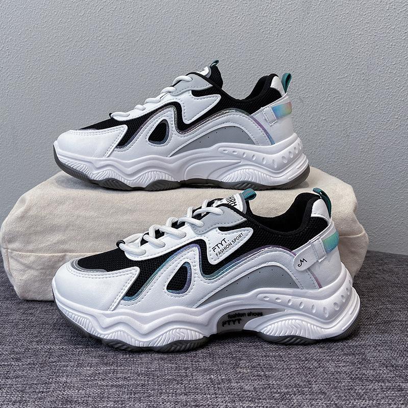 

Женская повседневная обувь 2024 Осень Дышащие кроссовки Платформа Белые Массивные Спортивные тренеры Оригинальная Модная Вулканизированная обувь 40 зелёный