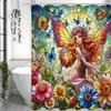 Elf Flower Butterfly Shower Curtain, Bathroom Decorative Shower Curtain, Waterproof Shower Curtain with Hooks