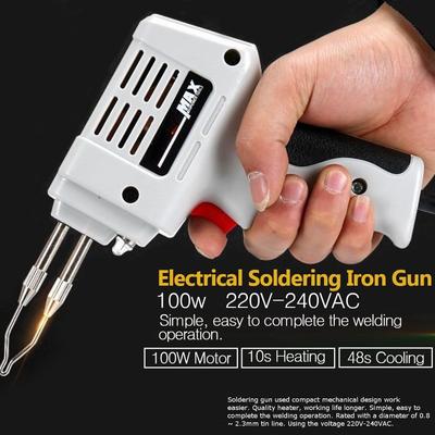 220V Hand Welding Tool With Solder Wire Welding Repair Tools Kit EU 100W  Electrical Soldering Iron Gun Hot Air Heat Gun