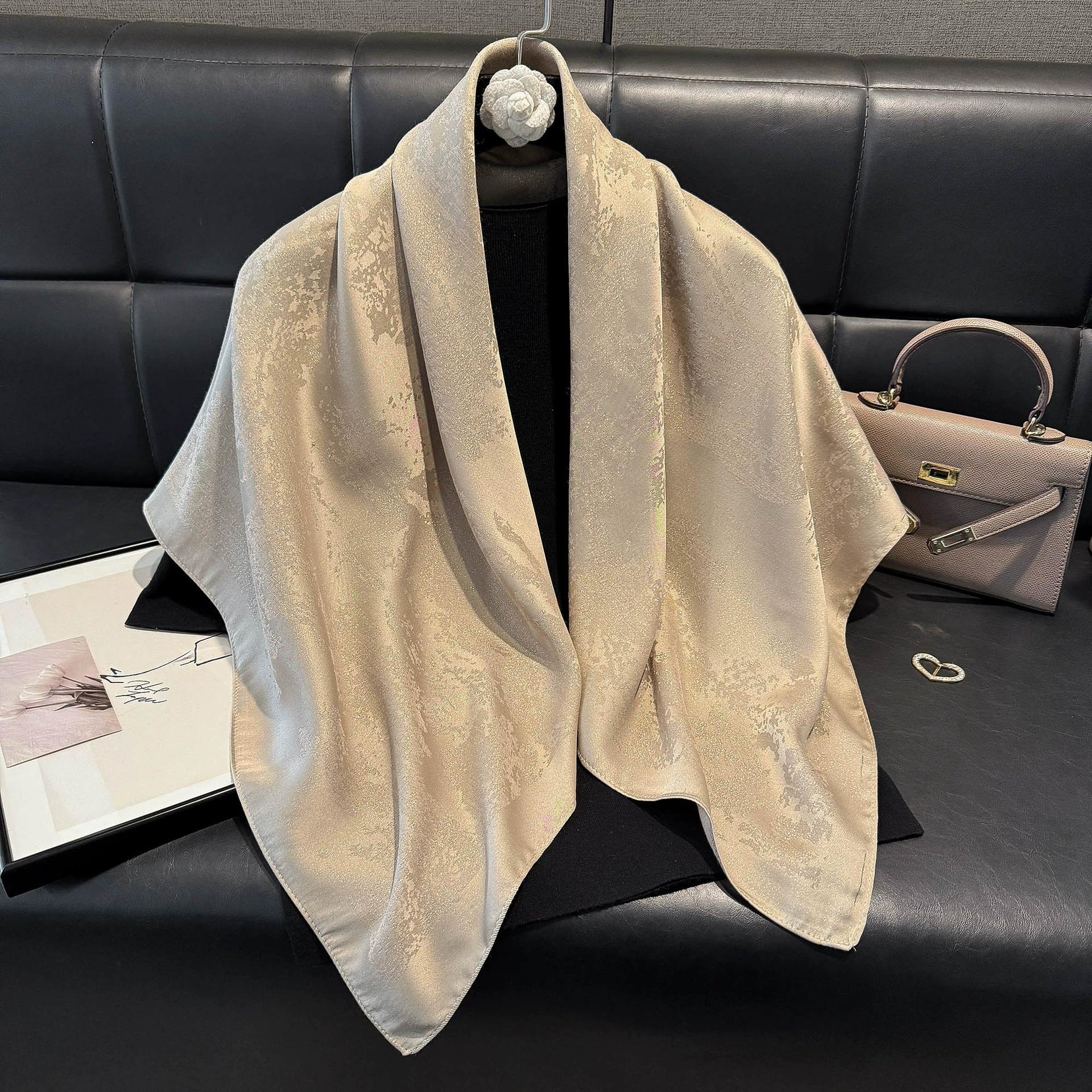 

90x90cm New Spring/Summer Imitation Silk Square Shawl Scarf Flower Handkerchief Scarf Women Bandana Headscarves 90X90CM