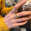 Gold-Plated Zircon Irregular Open Ring - High-End Fashion for Women