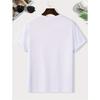 European size Men's Lettering Short Sleeve T-Shirt Lightweight Round Neck Casual Tee with, Comfortable Gift Apparel for Men