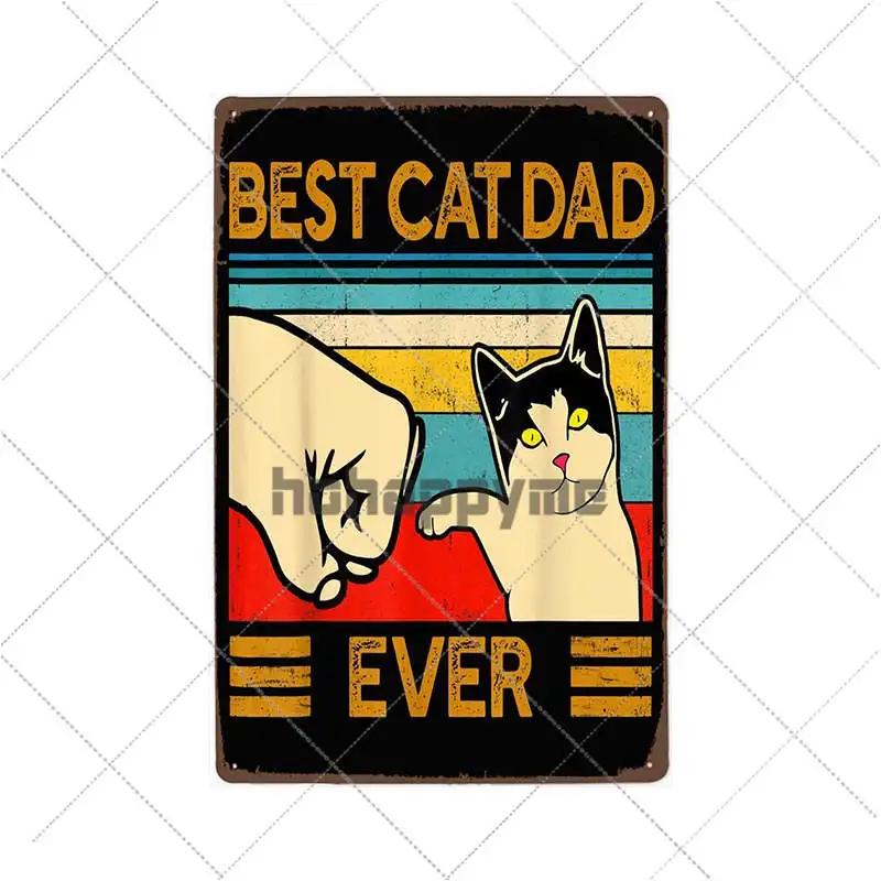 Funny Black Cat Pet Animal Cartoon Metal Tin Sign Vintage Poster Decorative Wall Plates Plaque Retro Home Decor 20x30cm