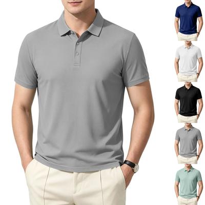 Men’s Summer Short Sleeve Polo Shirt Classic Lapel Design Quick Dry Breathable Lightweight Casual T Shirt for Daily Wear