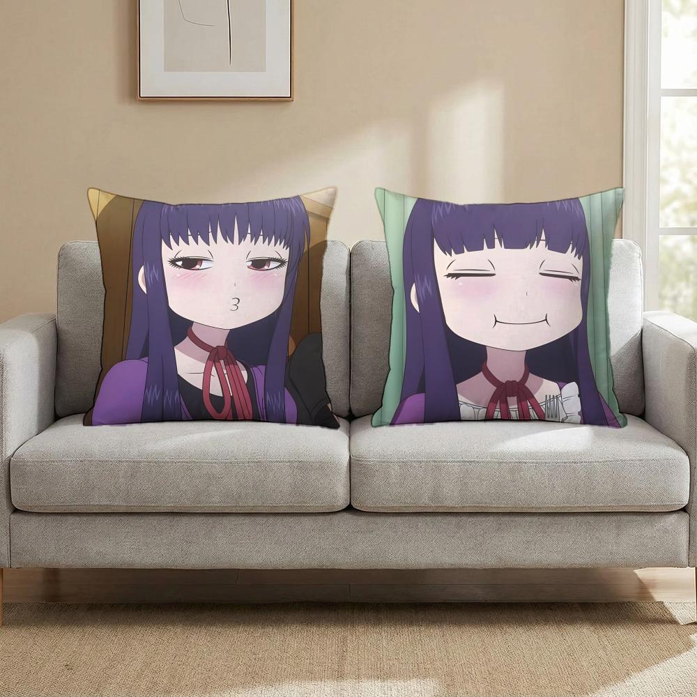 Cute H-Hi S-Score Girl Cushion Cover Multi-Scene Pillow Cover for Home & Car - Reversible, Soft & Durable for Daily Use