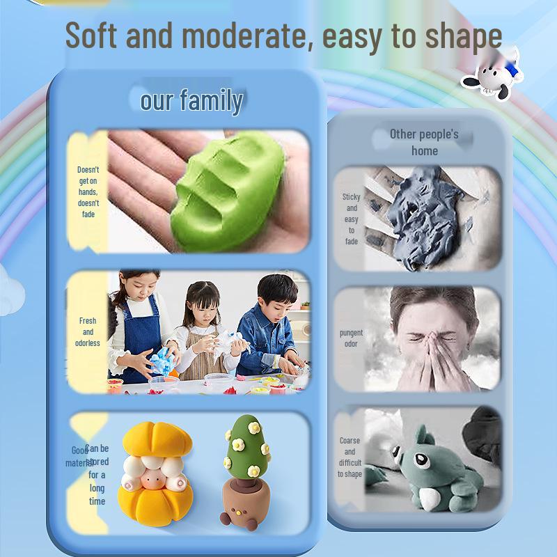 Super Light Handmade Clay: Safe, Colorful DIY Plasticine In 12, 24, or 36 Colors for Kids