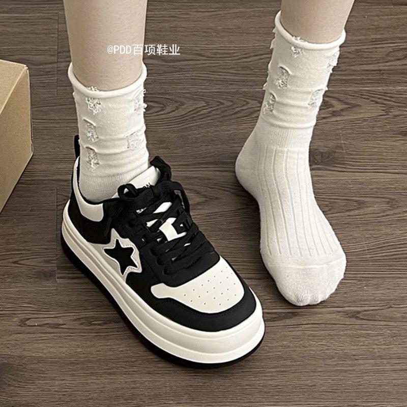 Star Board Shoes Children 2025 Summer and Autumn New Single Shoes Students Versatile Platform Sports Leisure Fashion White Shoes