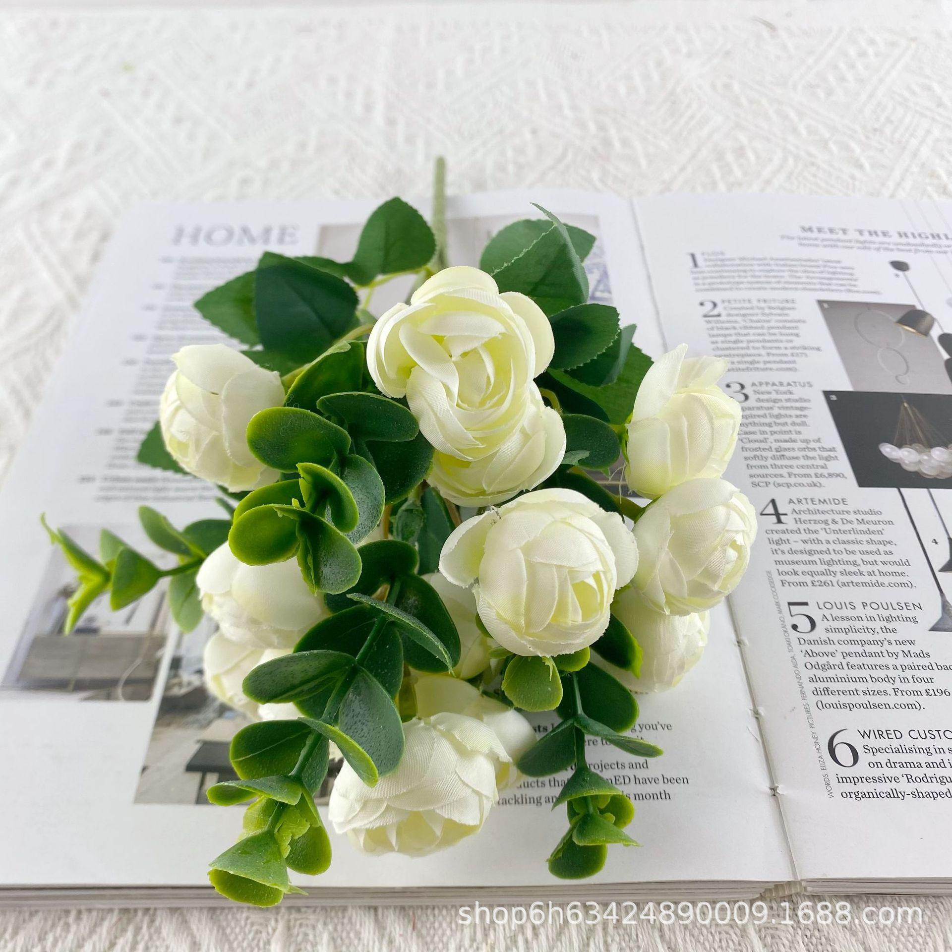 

Прямые продажи 15 маленьких чайных пакетиков Линлун, искусственные цветы, украшение дома, свадебная фотография, украшение для кемпинга молочный белый