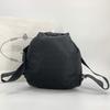 PRADA Tessuto Nylon Backpack Rucksuck Daypack Drawstring Leather B4650F Black Triangle Logo Plate
