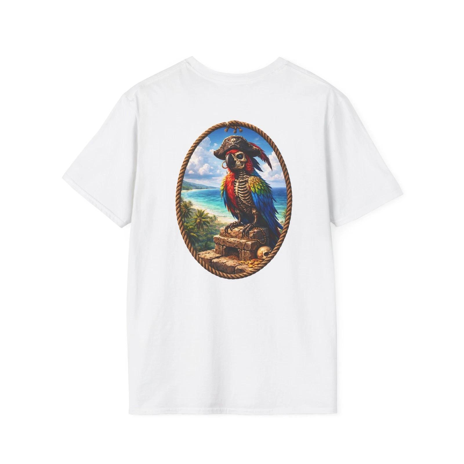 Pirate Parrot T-Shirt Fishing Shirt Filthy Pigs Crew Paradise Casual Wear M