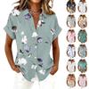 Women's Blouse Fashionable and Casual Short,Sleeved Printed T,shirt Top