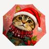 1 pièce Parapluie Pliant Chat de Noël Ouverture/Fermeture, Parapluie Entièrement Portable pour & Hommes, Accessoire Élégant (Cadeau de vacances) 8 côtes yy251213109