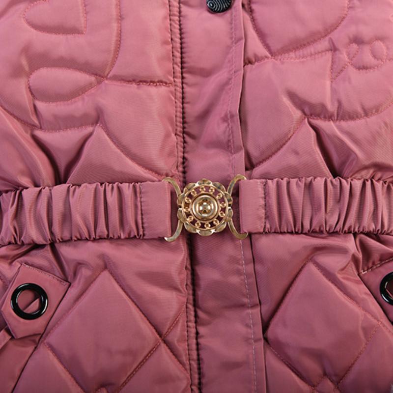 Nowa Zimowa Kurtka Dziewczęca Utrzymująca Ciepło Kołnierz z Futra Modny Płaszcz Dziecięcy z Kapturem Zapinany na Zamek Dziewczęca Odzież Wierzchnia 4-8 Lat Kurtki Dziecięce