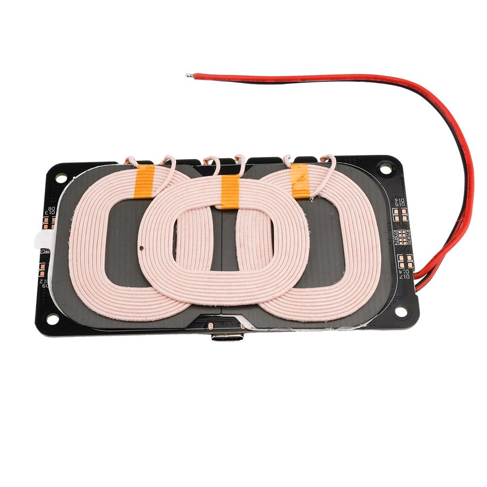 

20W Type-C for Qi Wireless Charger Transmitter Module Circuit Board with 3 Coil 5V 9V 12V For DIY Car Outdoor Power Supply