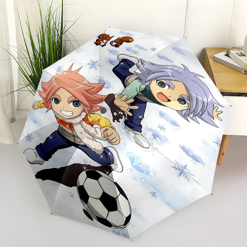 

1pc Annie and Timmy s Adventure: Automatic Folding Outdoor Umbrella - Portable 3-Fold Design with 8-Bone Iron Frame, Perfect for Fans, Travelers,