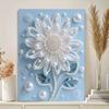 Pearl White Flowers DIY Diamond Art Kits 15.7x19.6inch Gem Art Diamond Painting Kits Without Frame for Adults Gift Idea Home Wall Decor