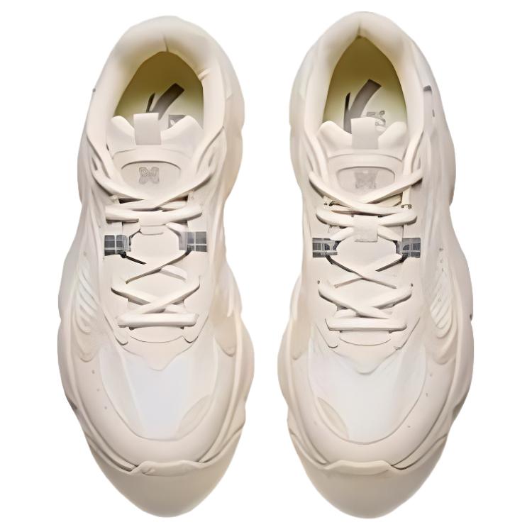 Anta Algodón de Azúcar Retro Cómodos Antideslizantes Resistentes al Desgaste Ligeros Zapatos Casuales de Caña Baja Zapatilla Mujer Blanco Caqui 122528889-2