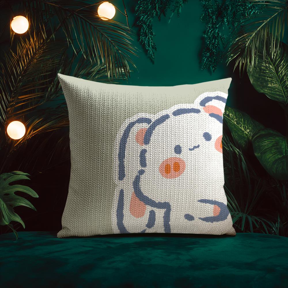 

Cute Heartwarming Animals Zodiac Signs Cushion Cover Silky elegant Comfort Sofa Bed Invisible zipper Beach pillowcase 30X30cm