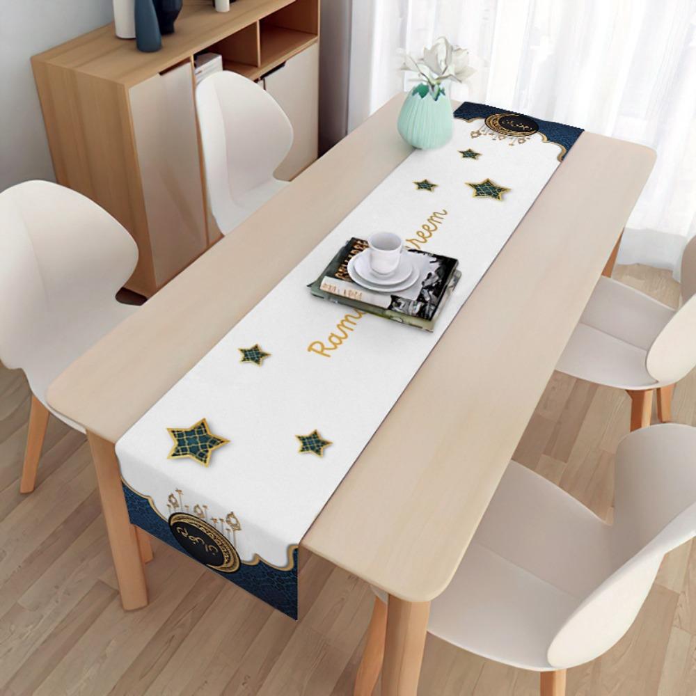 2 Stück Lange Leinen Feiertags Dekorative Tischdecke Staubtuch Platzset