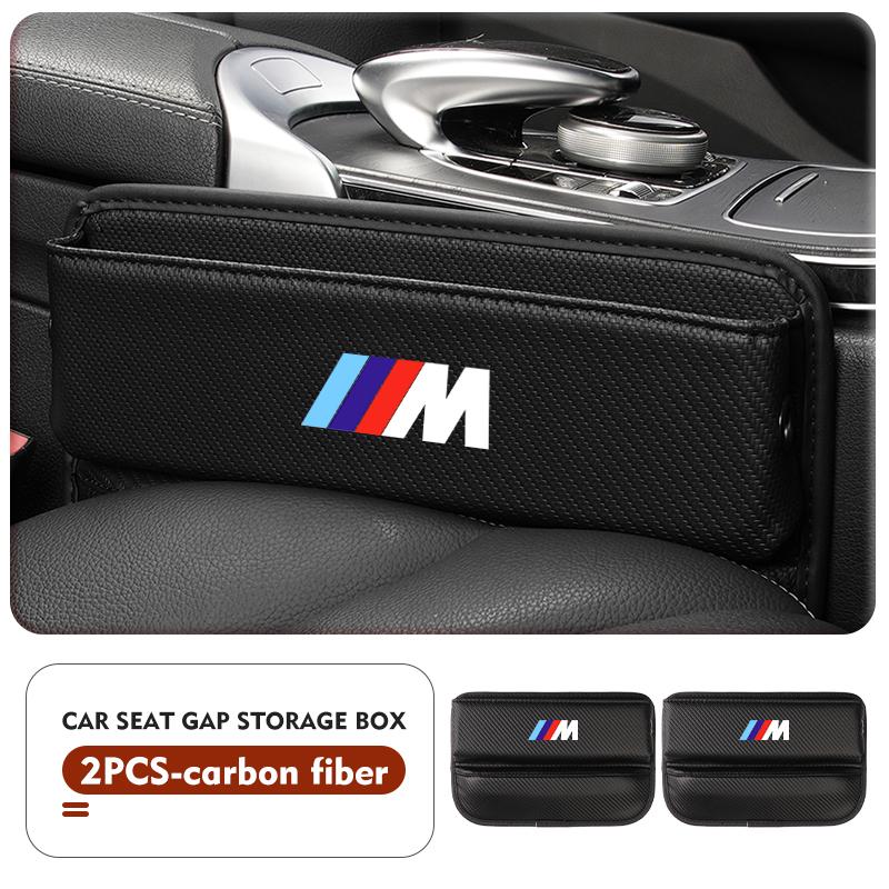 For BMW Leather Car Seat Gap Filler Storage Box Cup Holder Accessories Performance X1 X3 X5 E39 E46 E90 F20 E60 F30 M3 M5