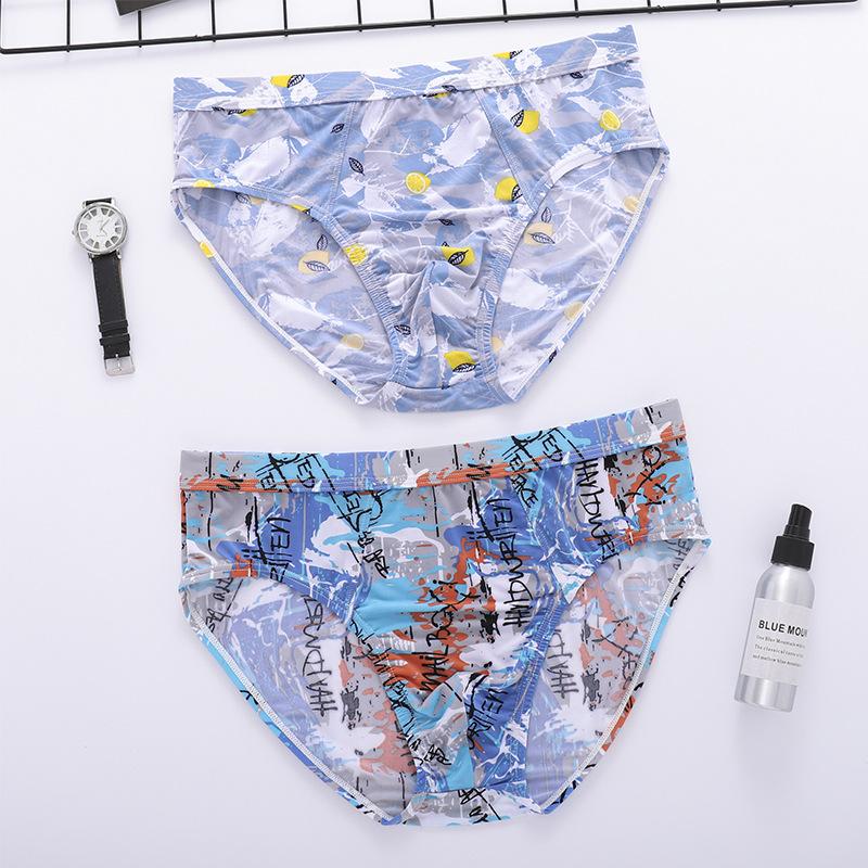 

2 шт. Мужские трусы Шелковистое ледяное белье Сексуальные трусы Мужские дышащие Большого размера Трусики L XL 2XL 3XL 4XL 5XL 6XL 6XL