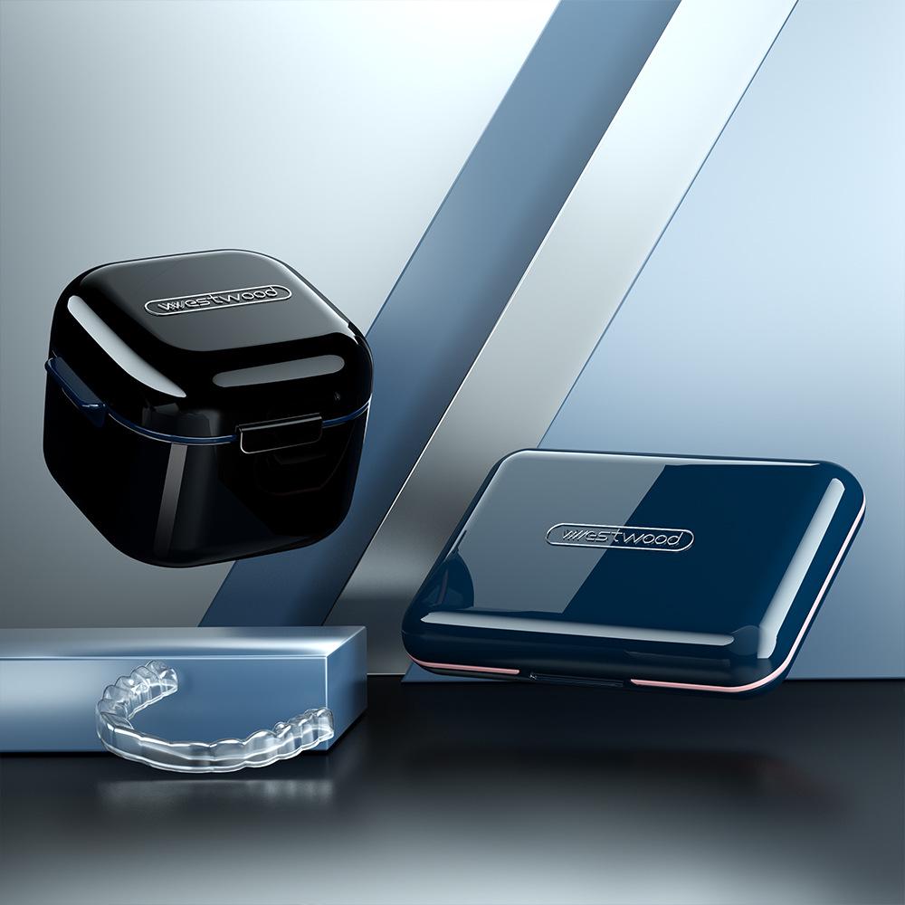 Portable Retainer & Denture Cleaning Case for Invisible Braces and Teeth Alignment