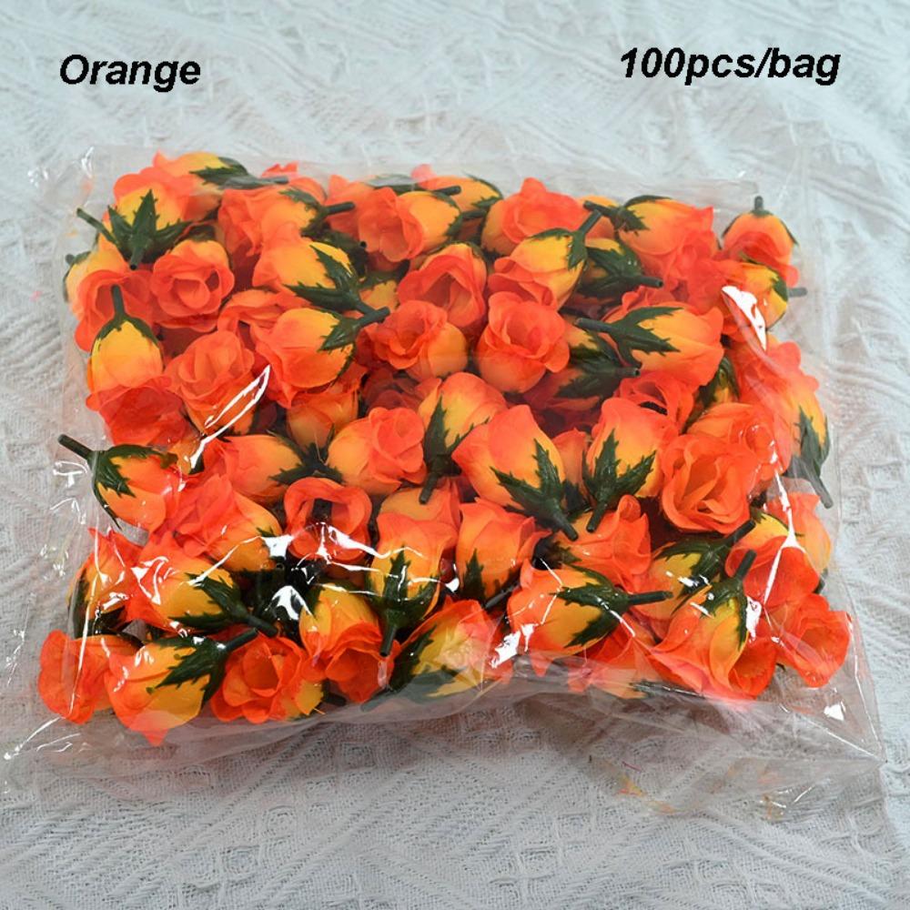 100PCS/bag 3.5*5cm Artificial Bud Flower 10 Colors Christmas Decorative Wreaths Brooch Home Decor