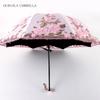 Three-Fold Double-Layer Embroidered Lace Umbrella 1821 Vinyl Sun Umbrella Parasol Uv Protection Umbrella