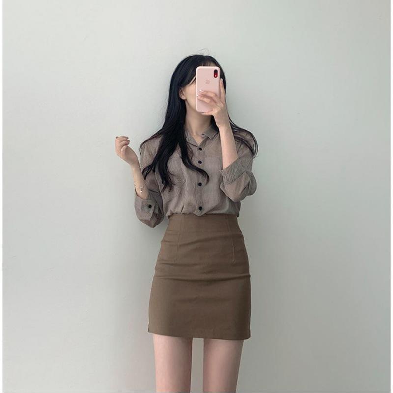 Women s High-Waisted A-Line White Skirt - Elegant Slimming Tight-Fit for Spring & Summer S хаки