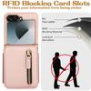 Applicable To Samsung Z Flip6 Mobile Phone Leather Case Z Flip5 Solid Color Card Zipper Change Bag Diagonal Strap Card Bag