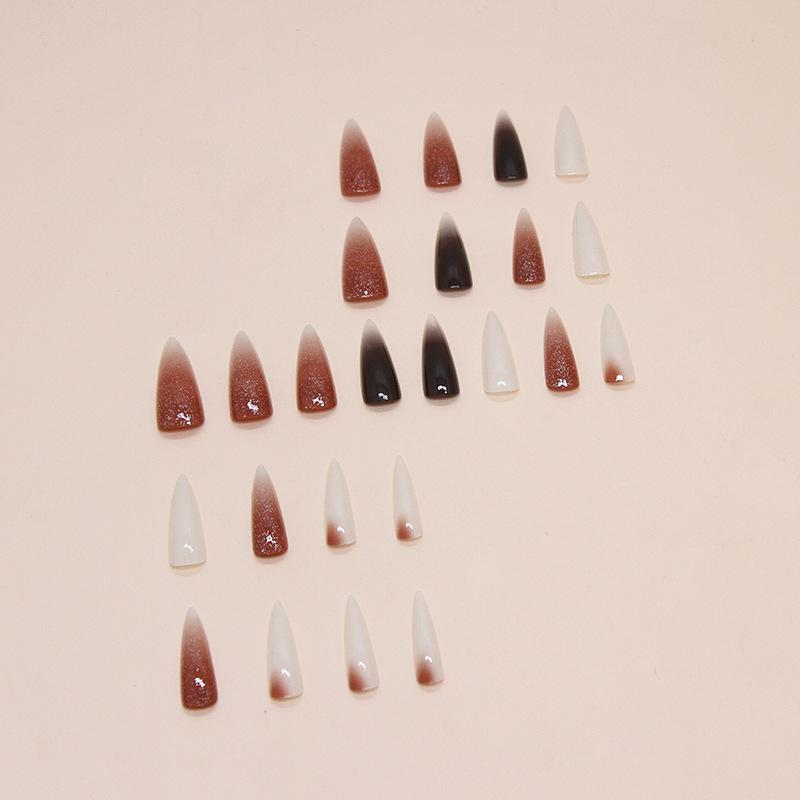 Wearing nail piece Nail piece Long pointed false nail gradual change patch 24 pieces