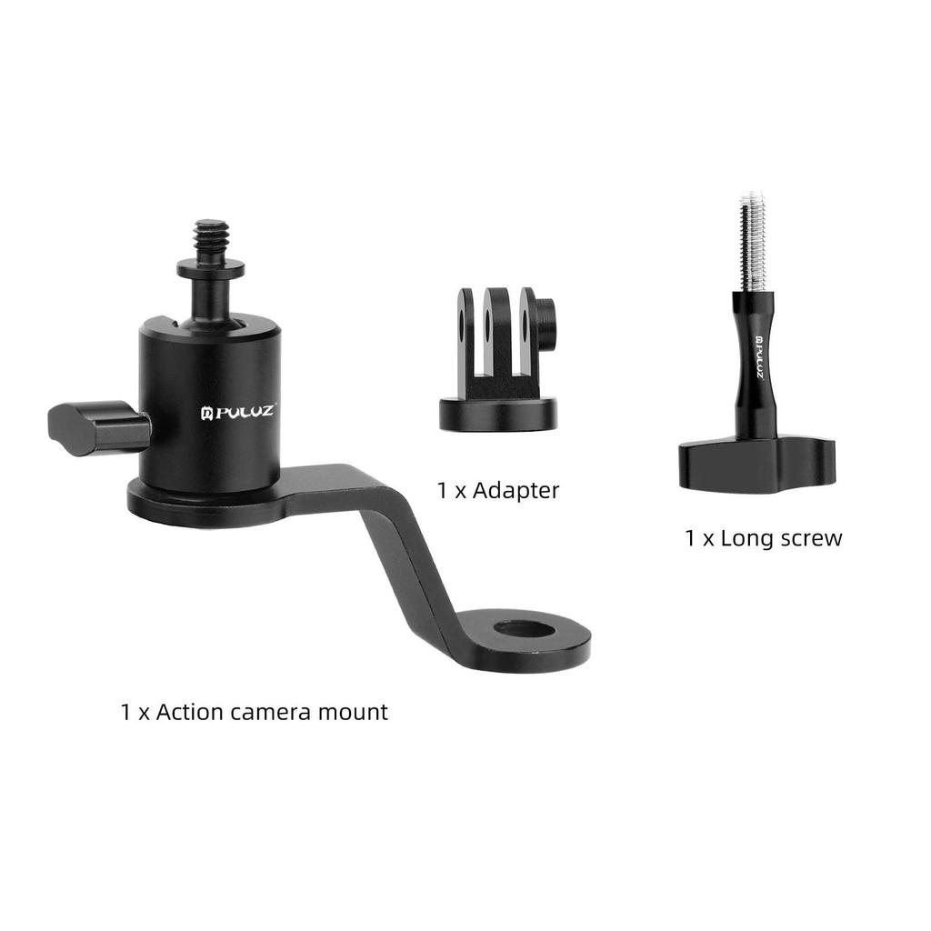 PULUZ Aluminum Motorcycle Rearview Mirror Action Camera Mount Accessory