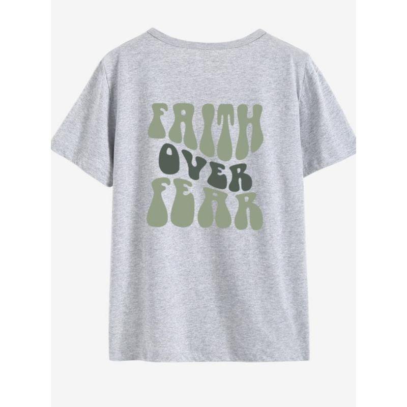 Printed Short Sleeve Loose Fitting T-shirt Print Short Sleeve Loose T-shirt