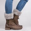 Puños de botas con canalé peludo para mujer, calentadores de piernas, moda de otoño e invierno