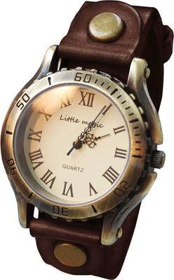 Leder, das sich über Allergien verändert Uhr Uhr Antik Uhr Braun L [Little Magic] [Japanische Zeit] [Japanisches Uhrwerk] [Metallkompatibel] Herren