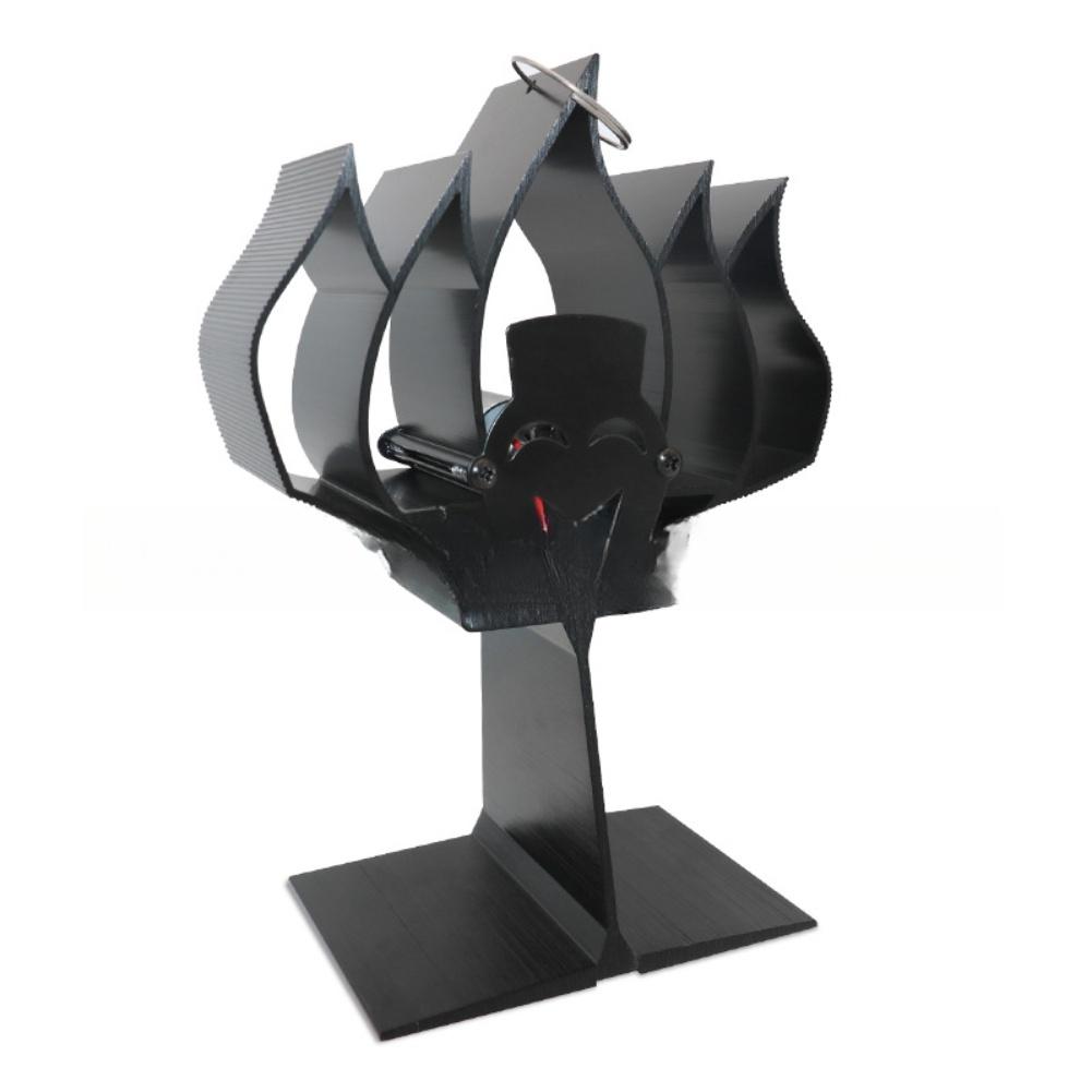 Aluminum base wood burning fireplace fan silent battery thermal power for improved heat circulation and energy saving