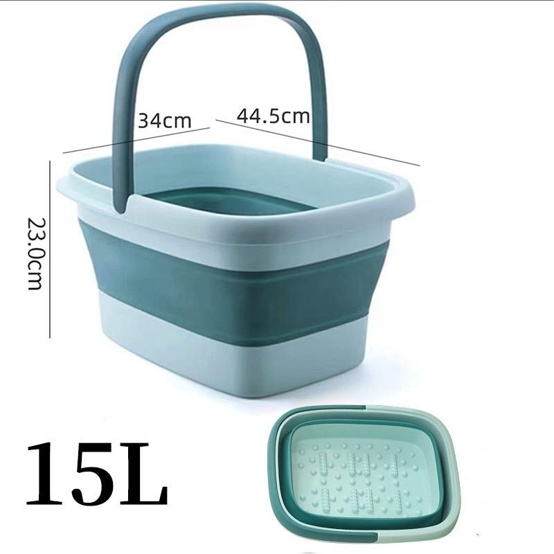 Collapsible Foot Bath Basin for Soaking Fee  Plastic Bucket with Handles and Massage Acupoint Multifunction Collapsible Feeting