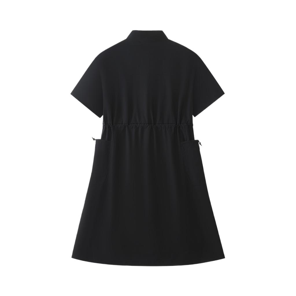 FILA Urban Tech Zipper Loose Solid Color Short Sleeve Dress Women dresses T11W621310FBK