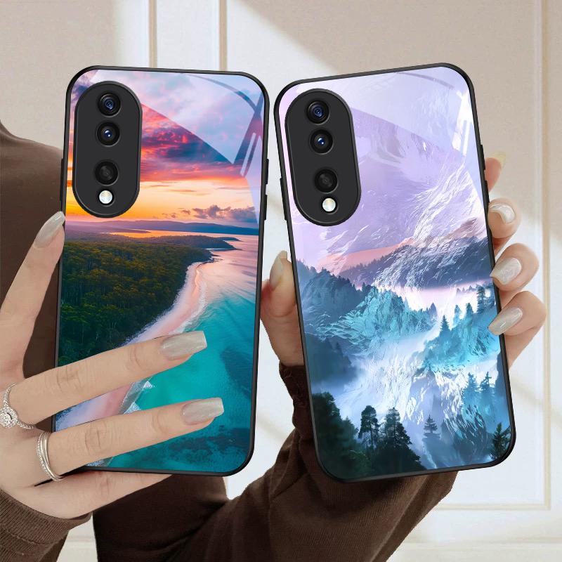 Sea storm small sailboat For Honor Magic 4 5 6 Pro 7 X6 X9c X9 X6b X8 X9b X5b X8b 30 Pro+ 50 Pro 70 90 200 Lite Glass Phone Case