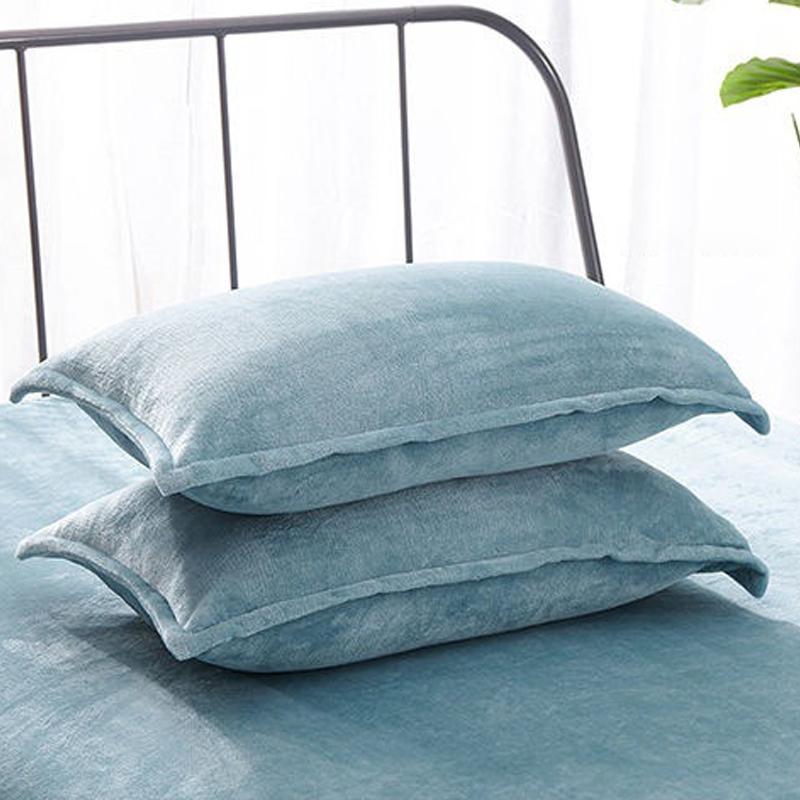 Flannel pillowcase, 48x74cm, solid color, autumn and winter, flannel, warm, plus, velvet pillowcase, large bed