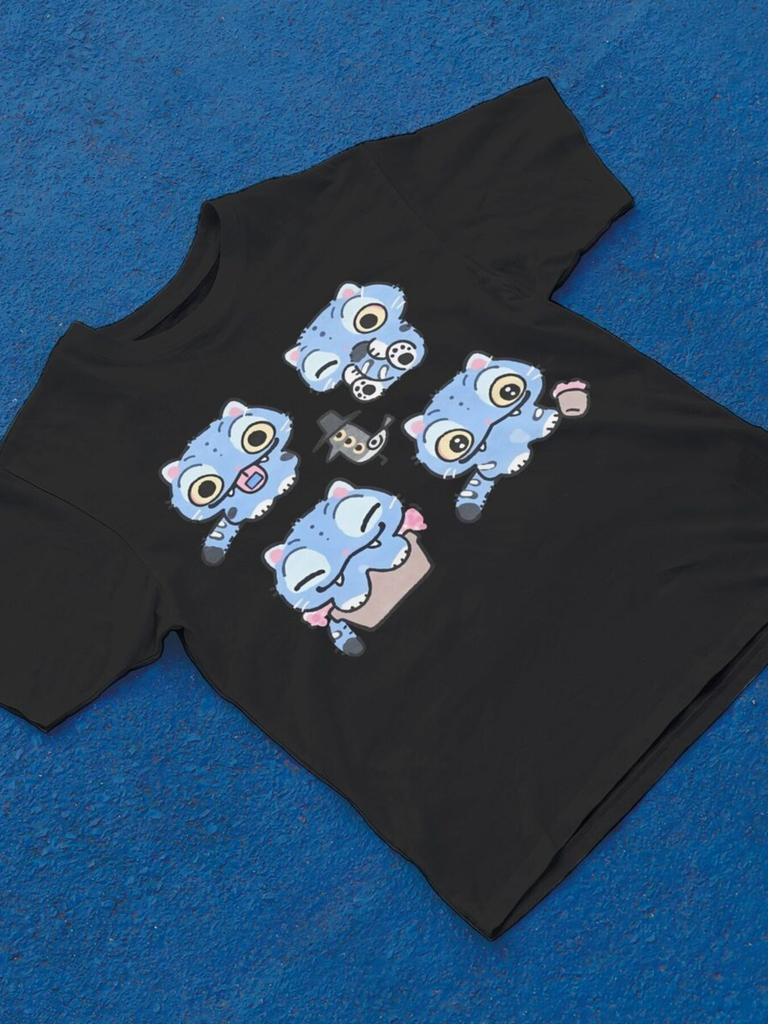 Men Oversize T Shirt Cartoon Kpokp Casual Graphic T-shirt Short Sleeve Round Neck Summer Short Sleeve Top Printed Sports