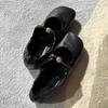 Sheepskin Version~ Grape Mother Same Retro Grandma Shoes Diagonal Square Pleated Mary Jane Shoes Women's Ballet Flats