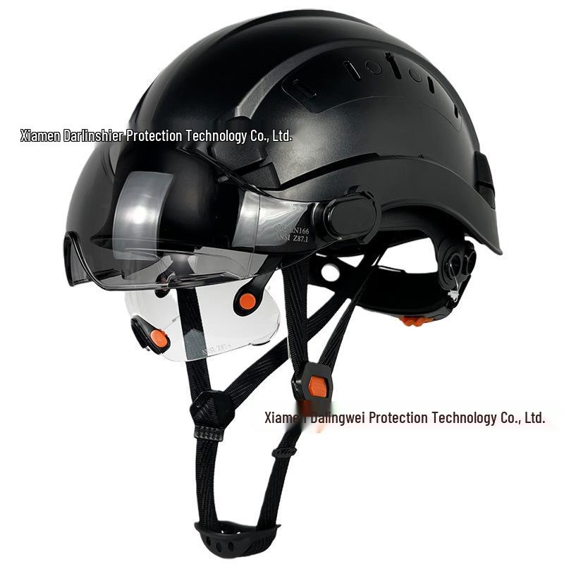 CE Anti-Smash Construction Safety Helmet with Dual Goggles, ABS Material, National Standard