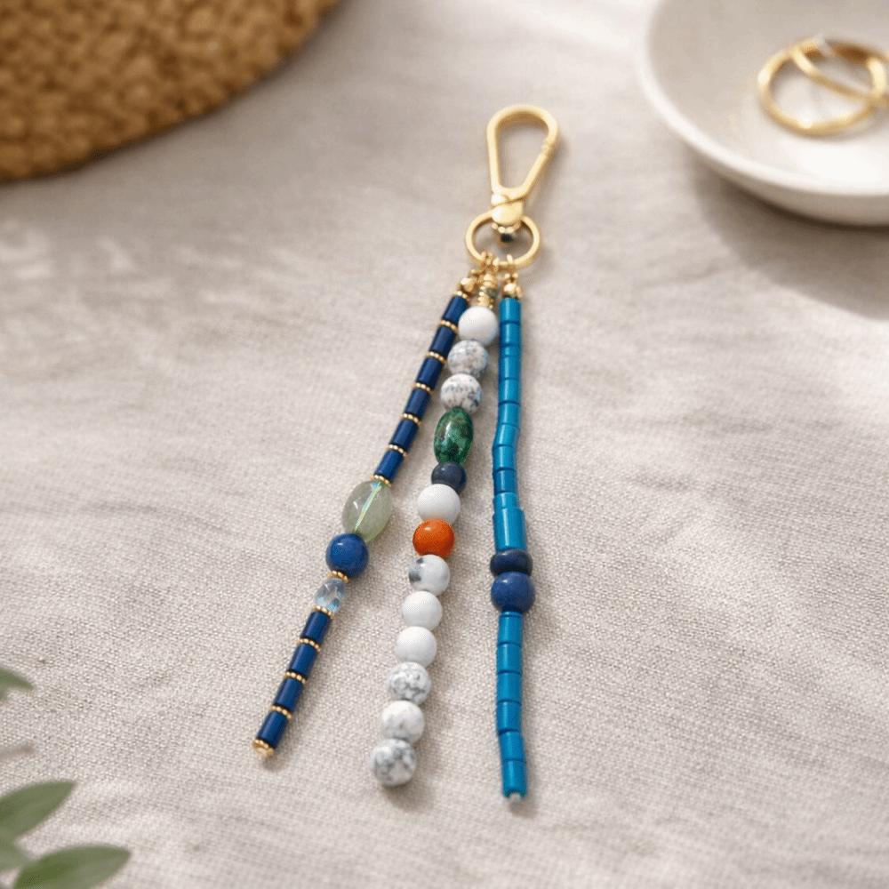 DIY Handmade Bead Keychain Hanging Decoration Car Key Ring Fashion Bag Keychain  Jewelry Gift